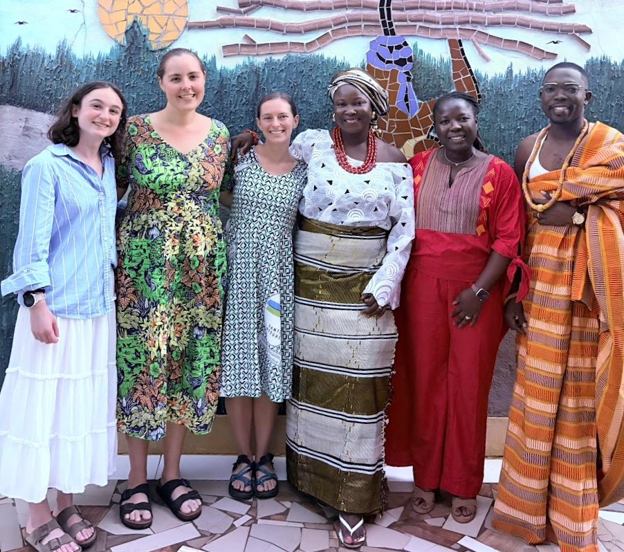 Saha with her colleagues, the author, and two visiting medical students in northern Togo